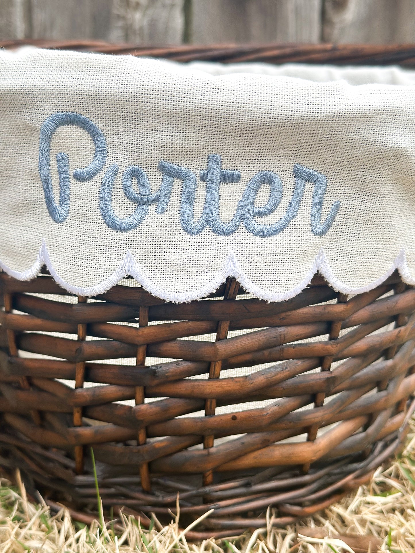 Easter Basket w/ Embroidered Liner