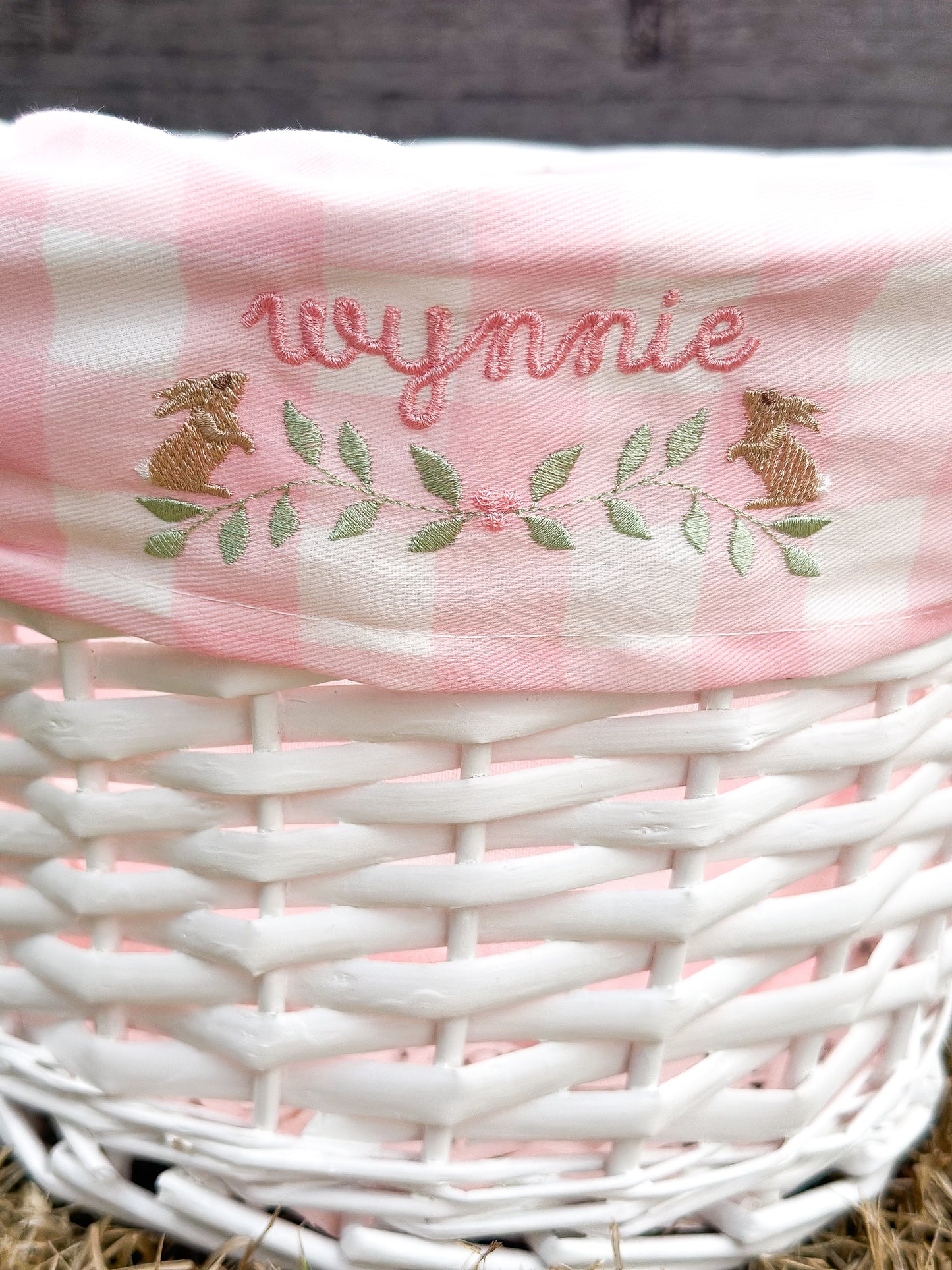 Easter Basket w/ Embroidered Liner