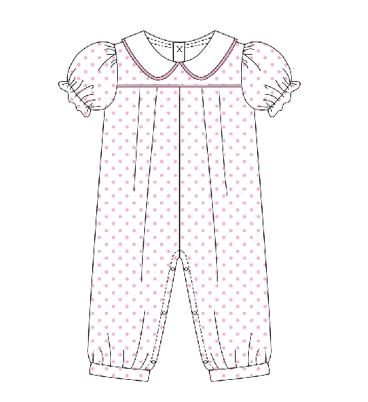LHC Evie Pink Bitty Dot Romper