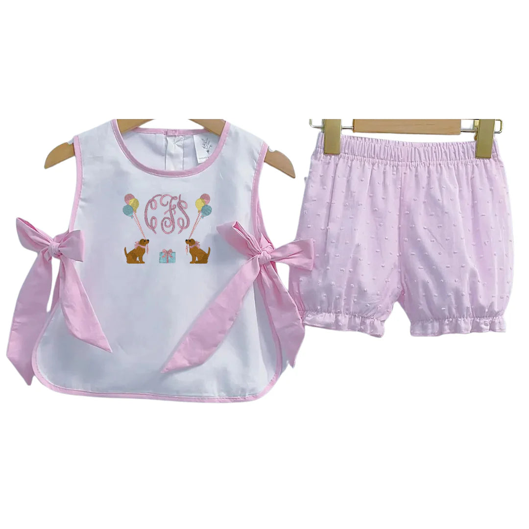 Pink Swiss Dot Apron Set