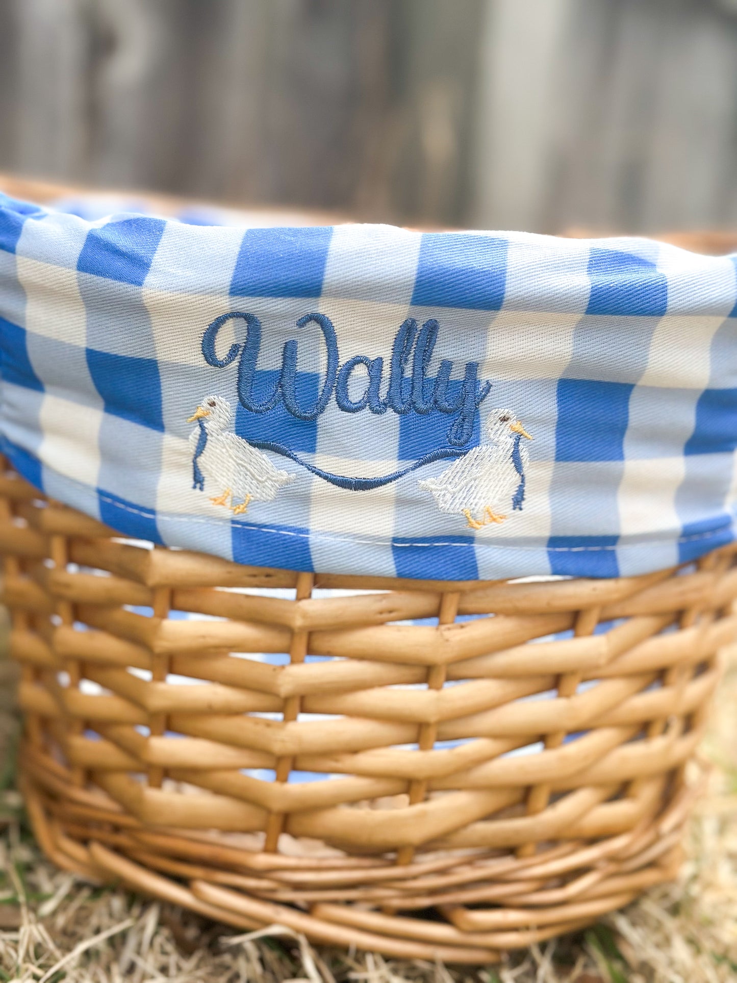 Easter Basket w/ Embroidered Liner