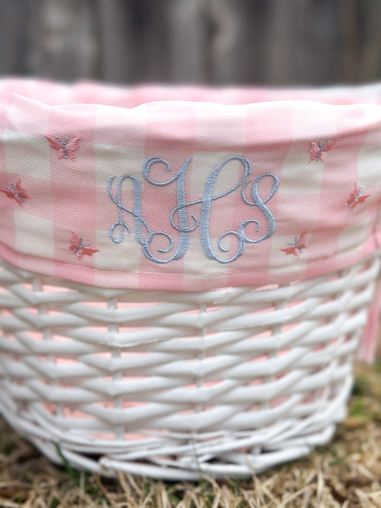 Easter Basket w/ Embroidered Liner