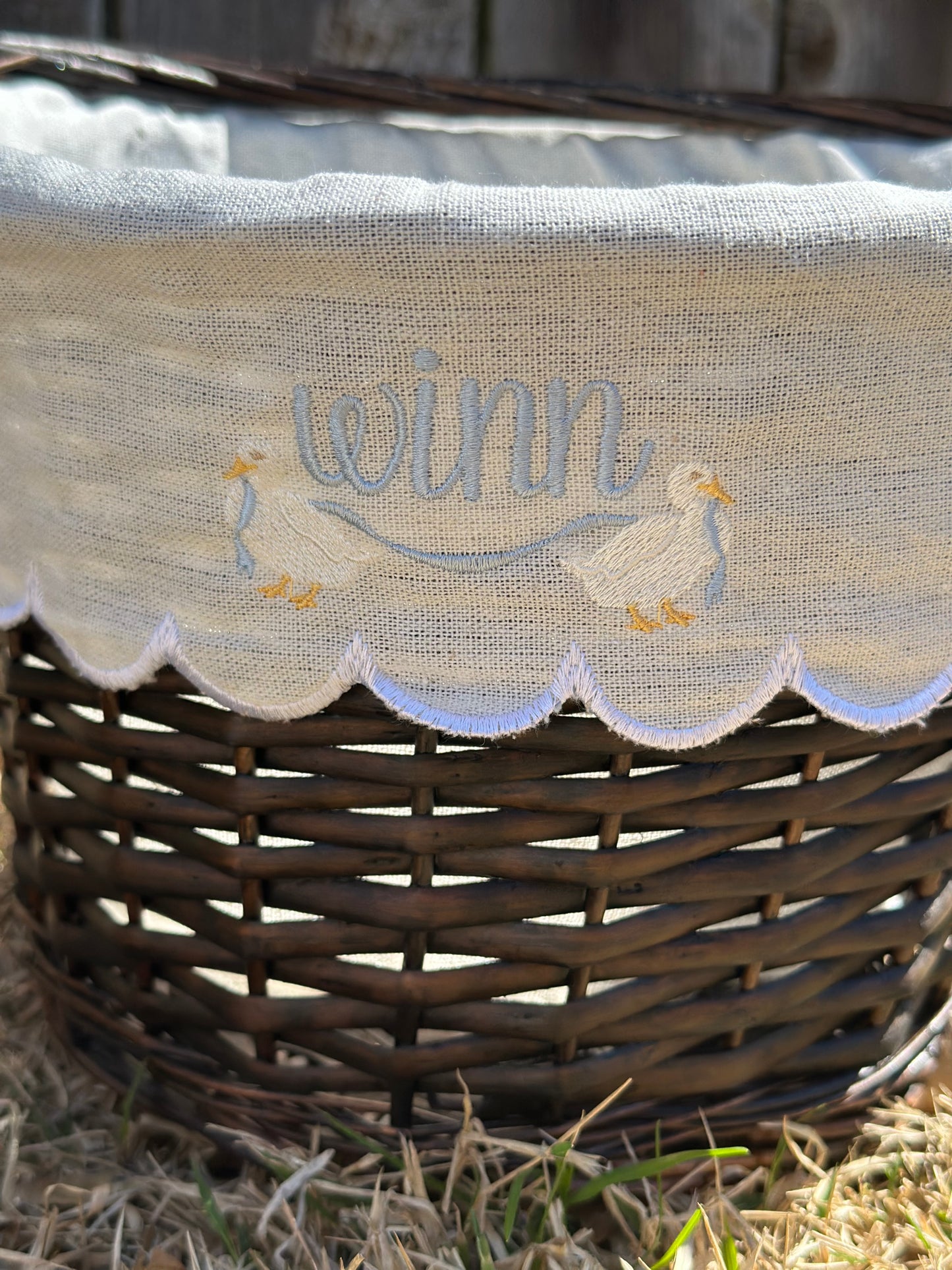 Easter Basket w/ Embroidered Liner