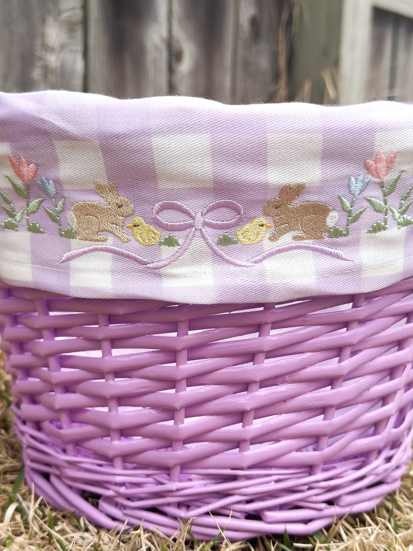 Easter Basket w/ Embroidered Liner
