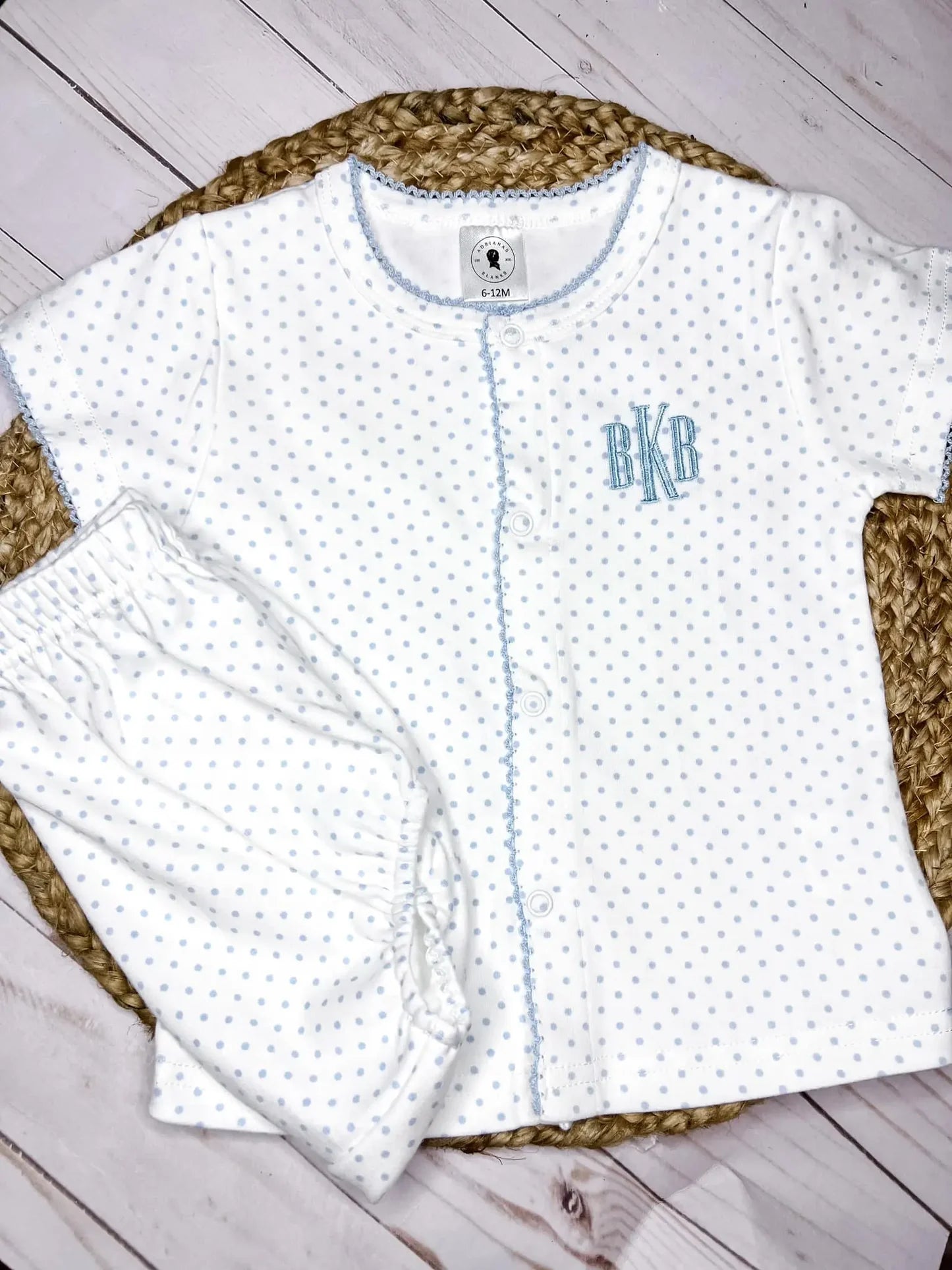 Blue Bitty Dot Diaper Set