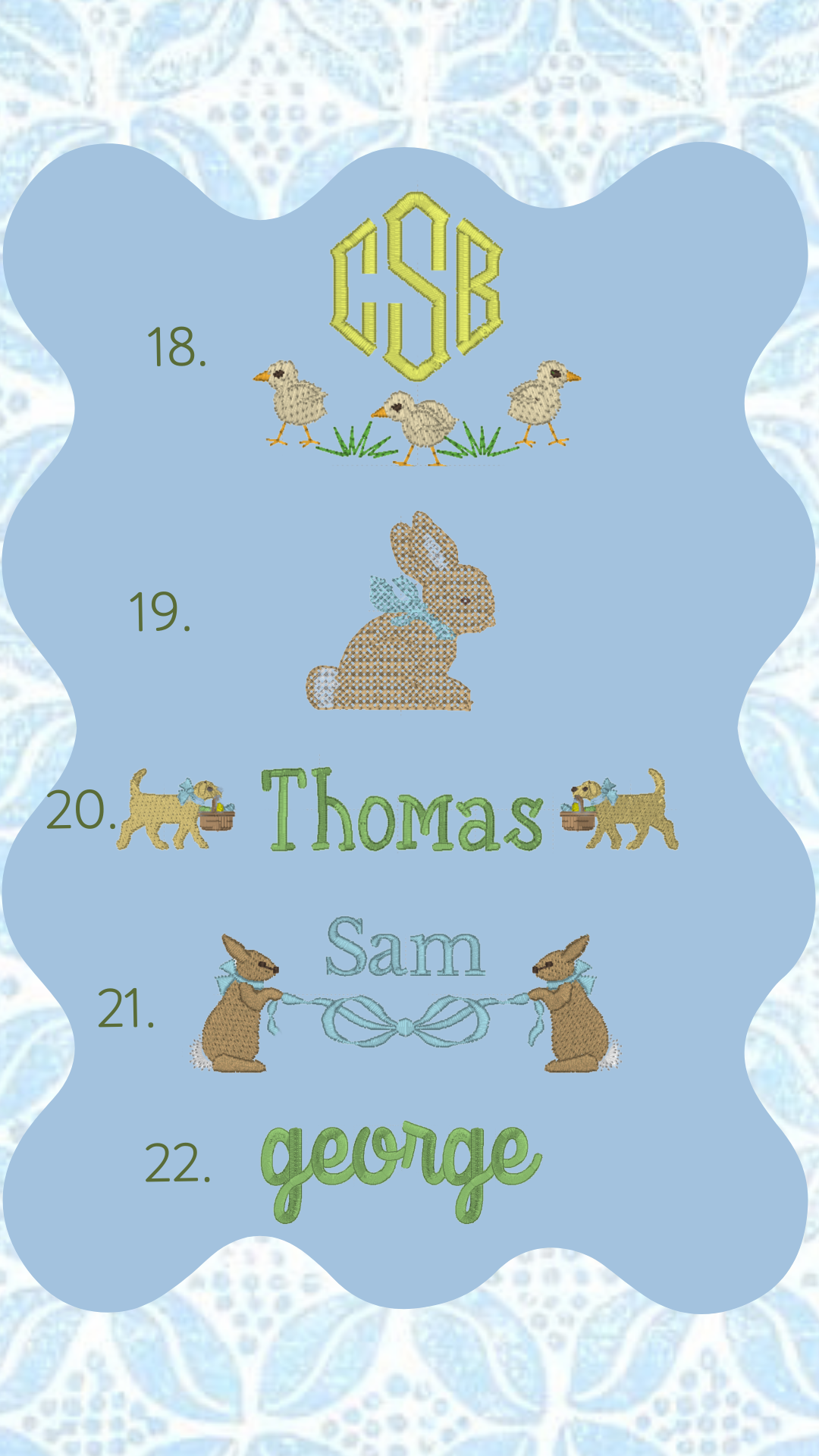 Easter Basket w/ Embroidered Liner