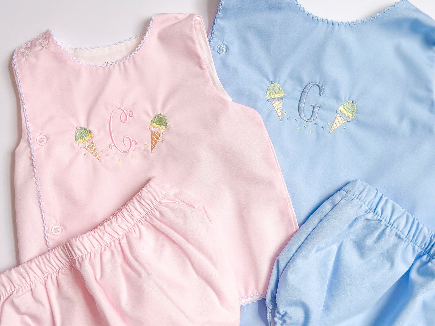 Picot Trim Diaper Set
