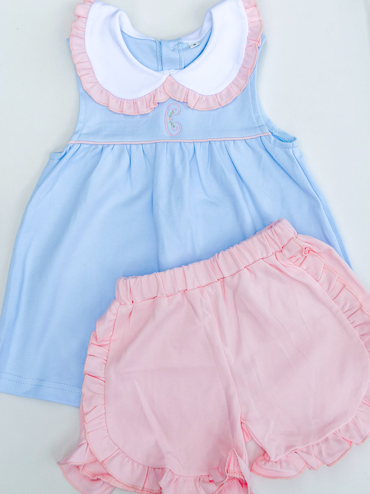 LHC Pink and Blue Knit Short Set