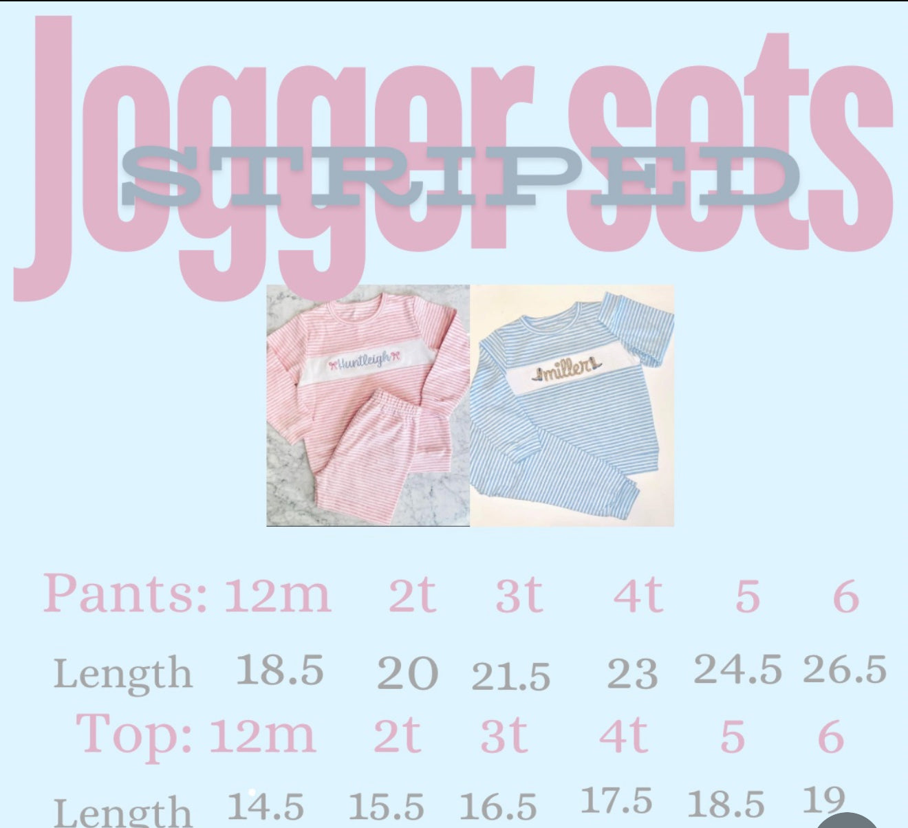 Striped Jogger Sets Extras