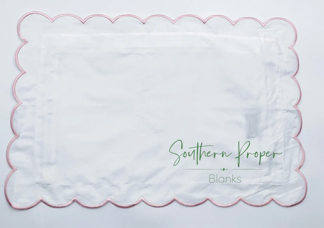 Scallop or Straight Edge Piped Pillowcase