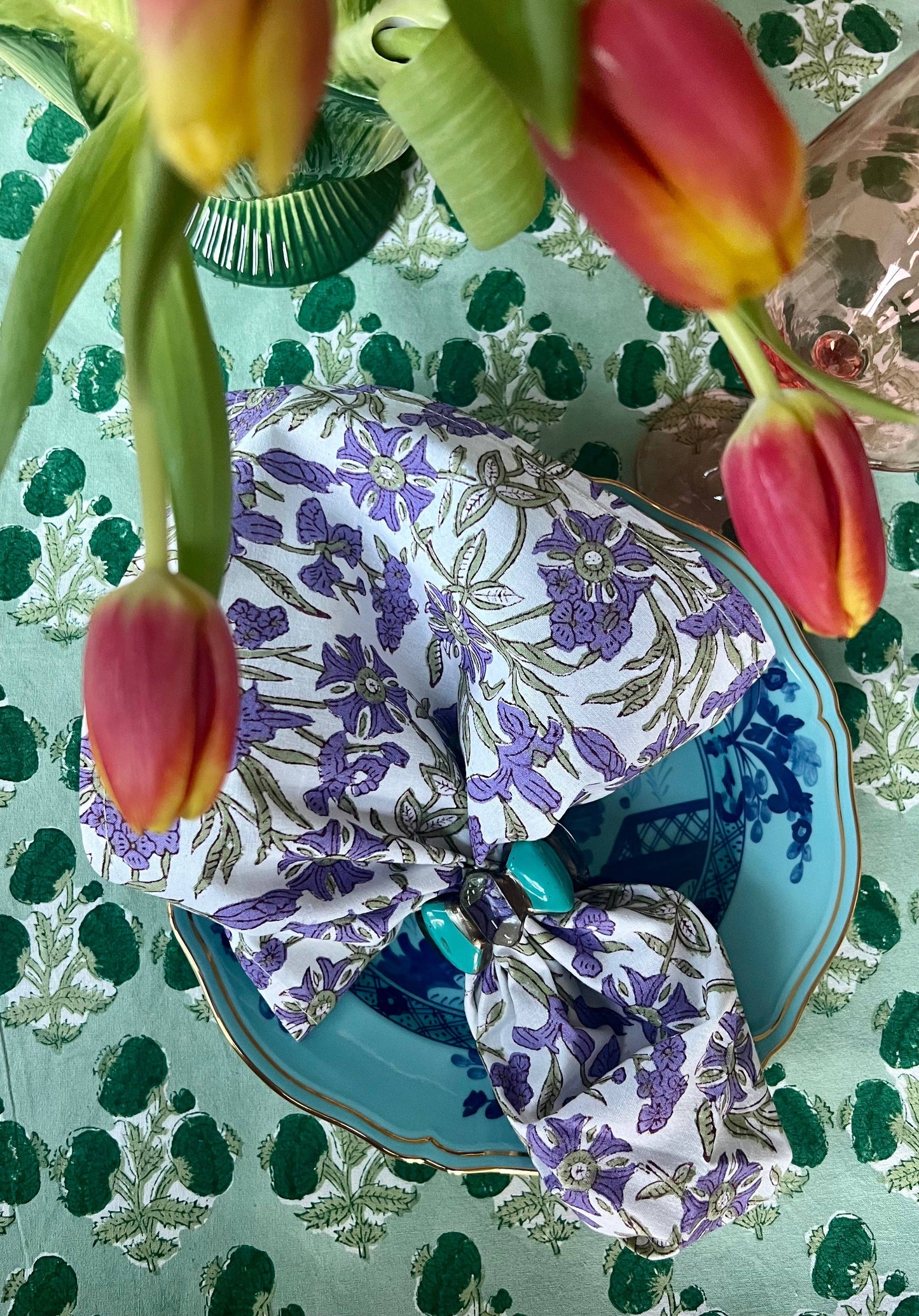 Lavender Pinwheel Napkins - s/o 4