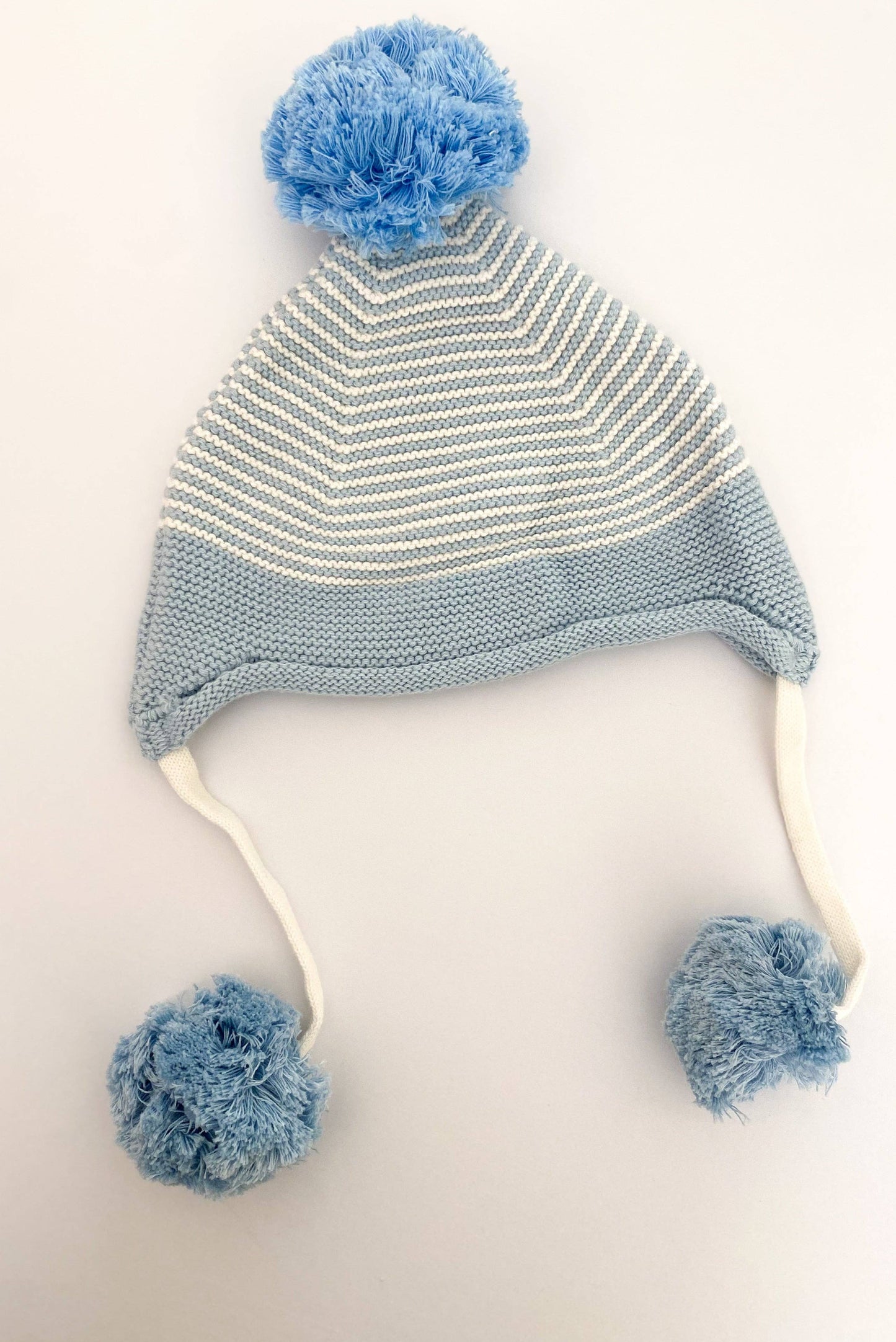 Blue & White Stripe Pom Hat