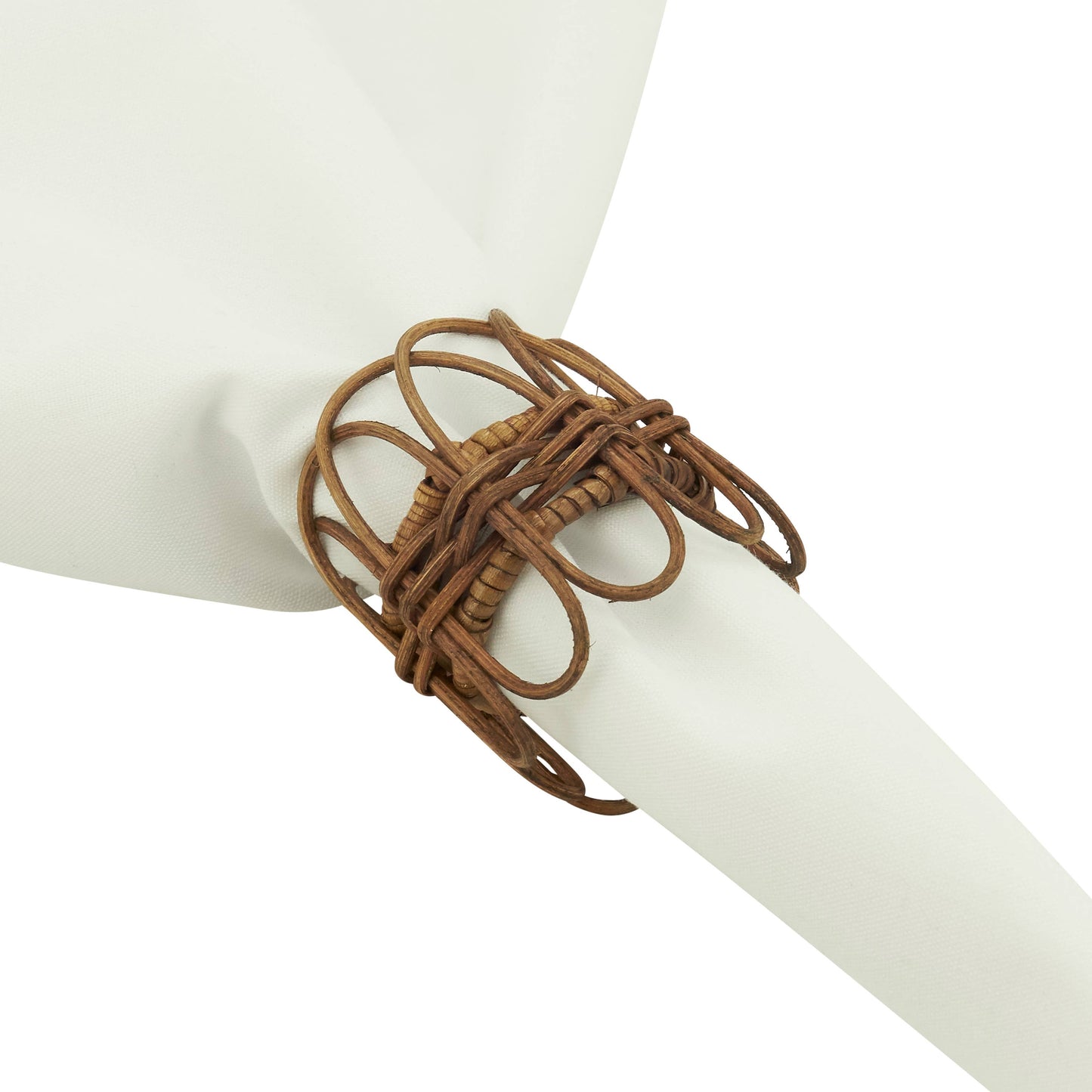 Twisted Rattan Napkin Ring s/4