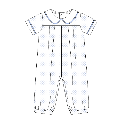 LHC Gentry Blue Bitty Dot Romper