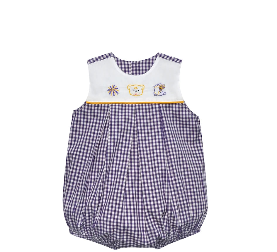 Football Purple and Gold Girls Tiger Bubble