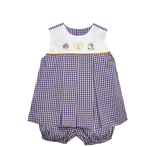 Football Purple and Gold Tiger Bloomer Set
