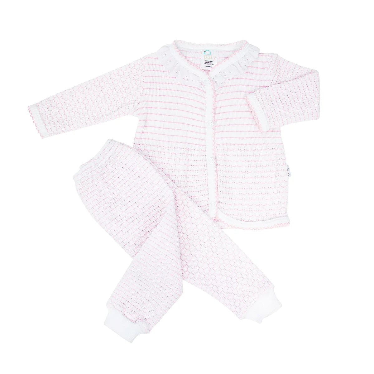 Paty Knit Pink Striped Top and Leggings Set with Ruffles - Nov (anytime in Nov) TAT