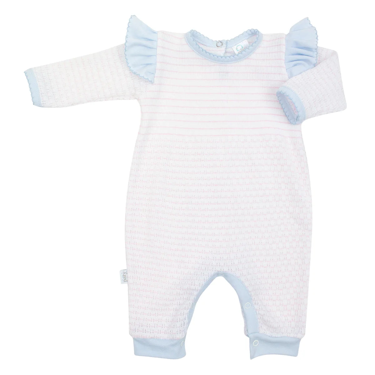 Paty Knit Pin Stripe Romper with Ruffle Sleeves - Nov (anytime in Nov) TAT