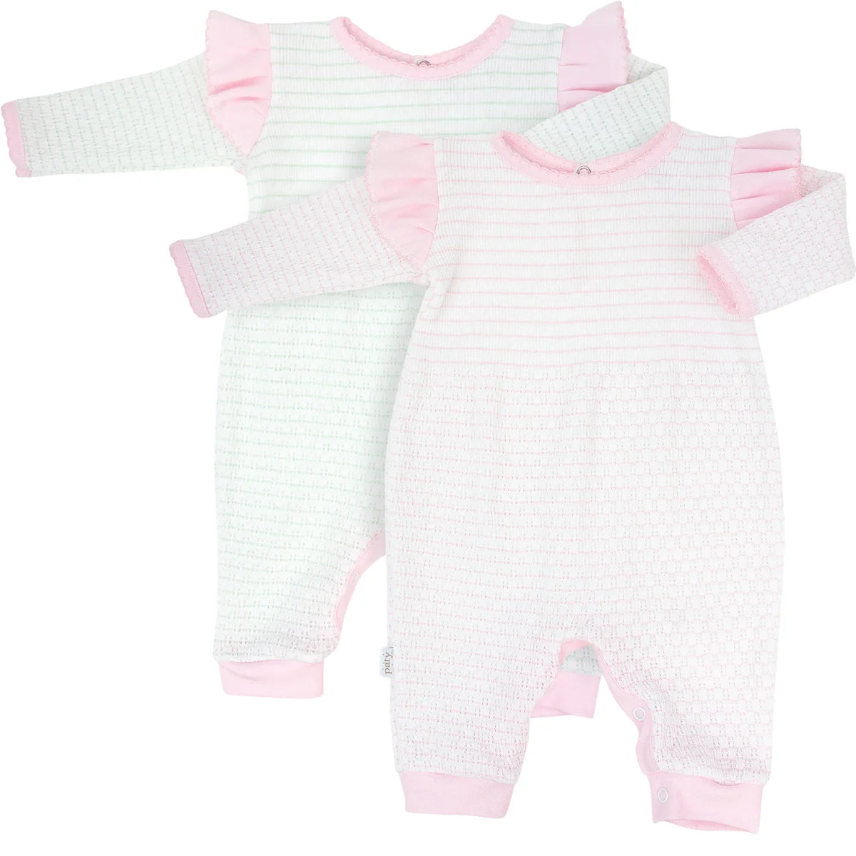 Paty Knit Pin Stripe Romper with Ruffle Sleeves - Nov (anytime in Nov) TAT