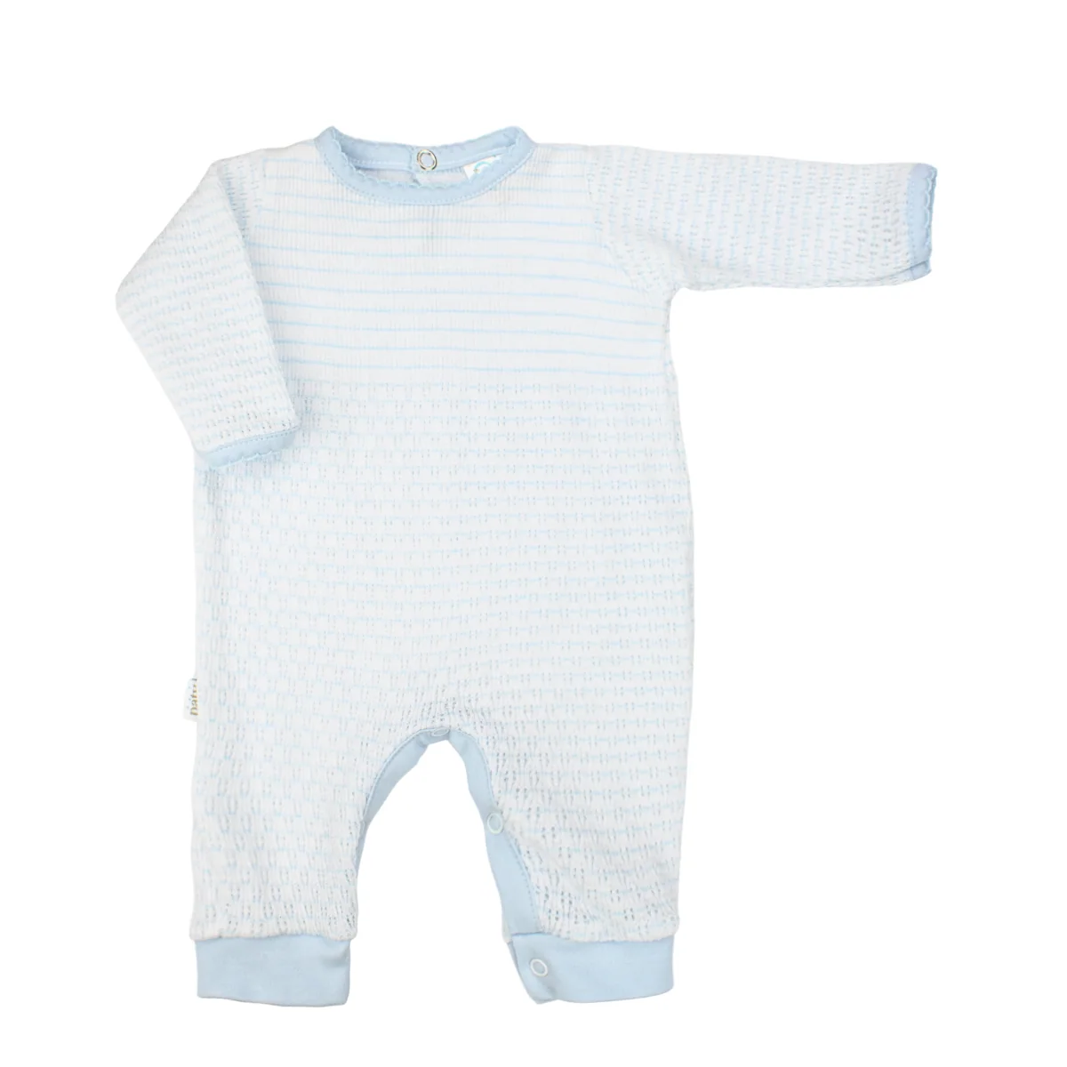 Paty Knit Pinstripe Romper with Pima Trim - Nov (anytime in Nov) TAT