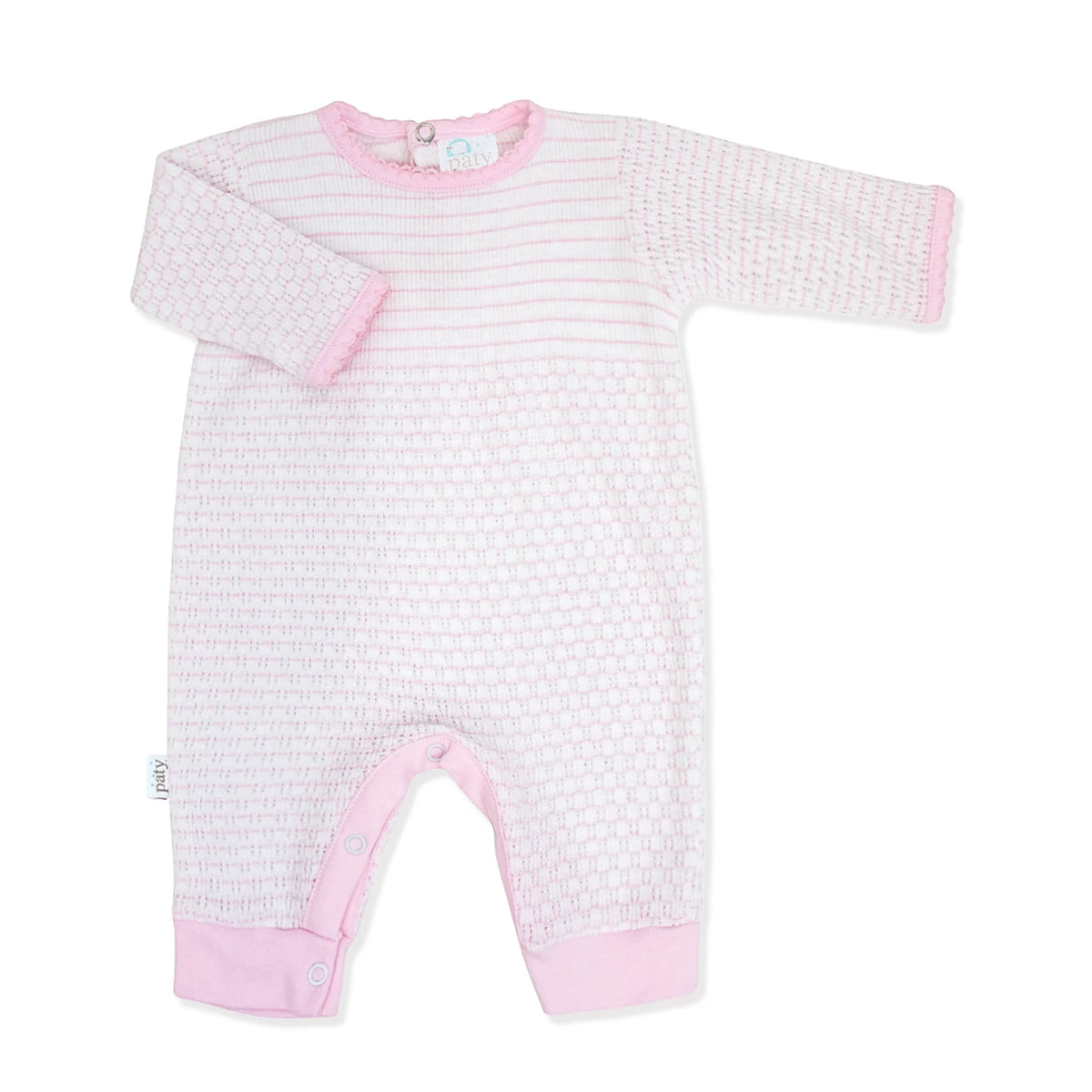 Paty Knit Pinstripe Romper with Pima Trim - Nov (anytime in Nov) TAT