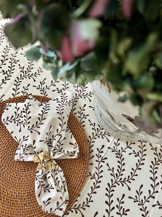 Winding Vines Napkins in Chocolate Brown - s/o 4