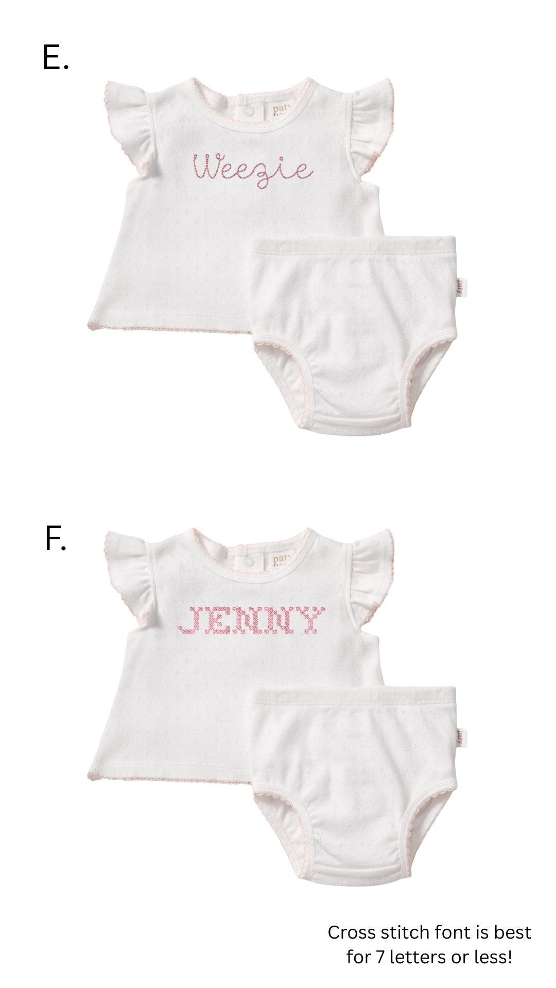 Paty Organic Cotton Pointelle Girls Diaper Set - 3 week TAT