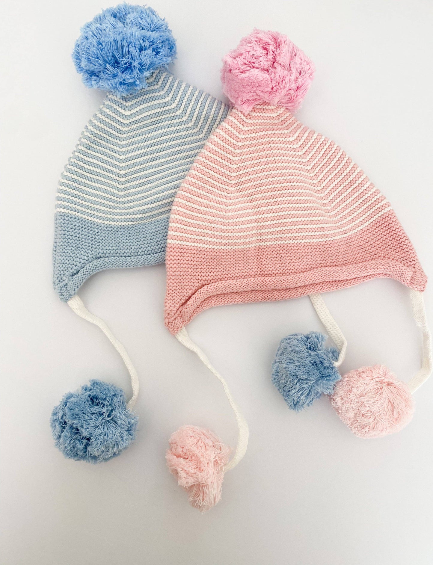 Pink & White Stripe Pom Hat