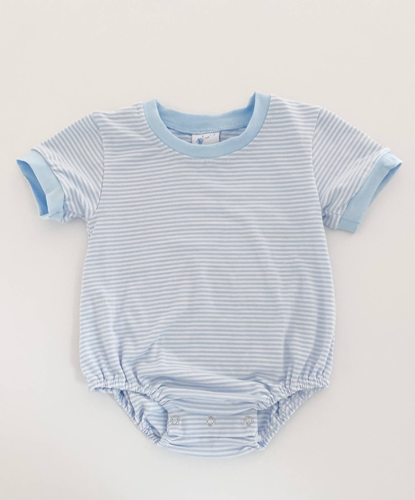 Short Sleeve Blue Stripe Cotton T-Shirt Bubble