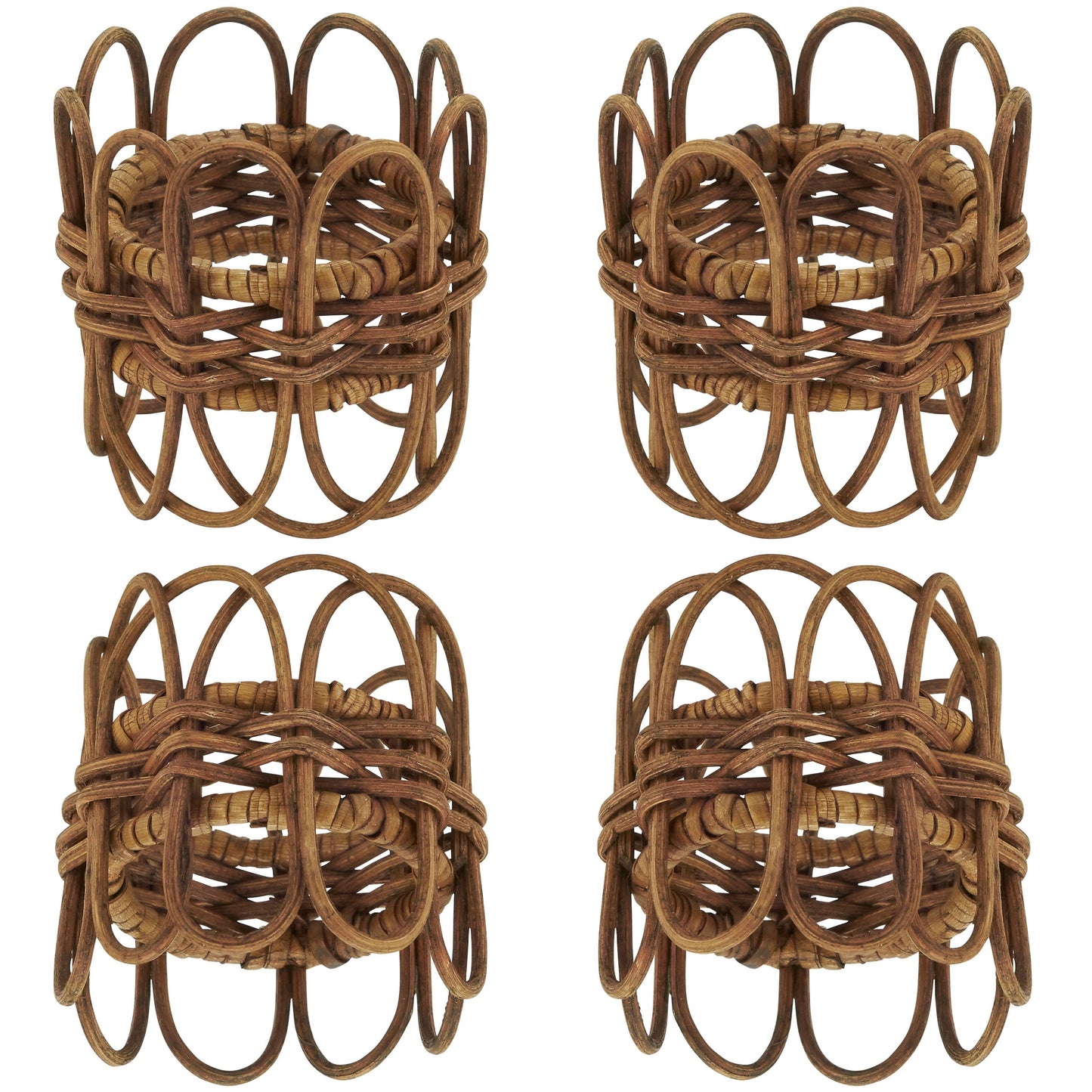 Twisted Rattan Napkin Ring s/4