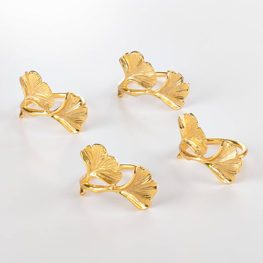 Gingko Napkin Ring s/o 4