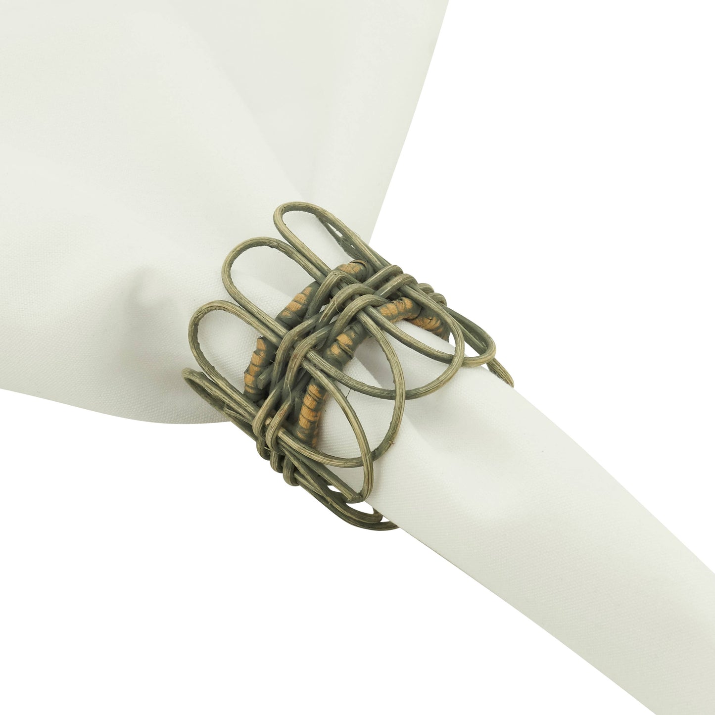 Twisted Rattan Napkin Ring s/4
