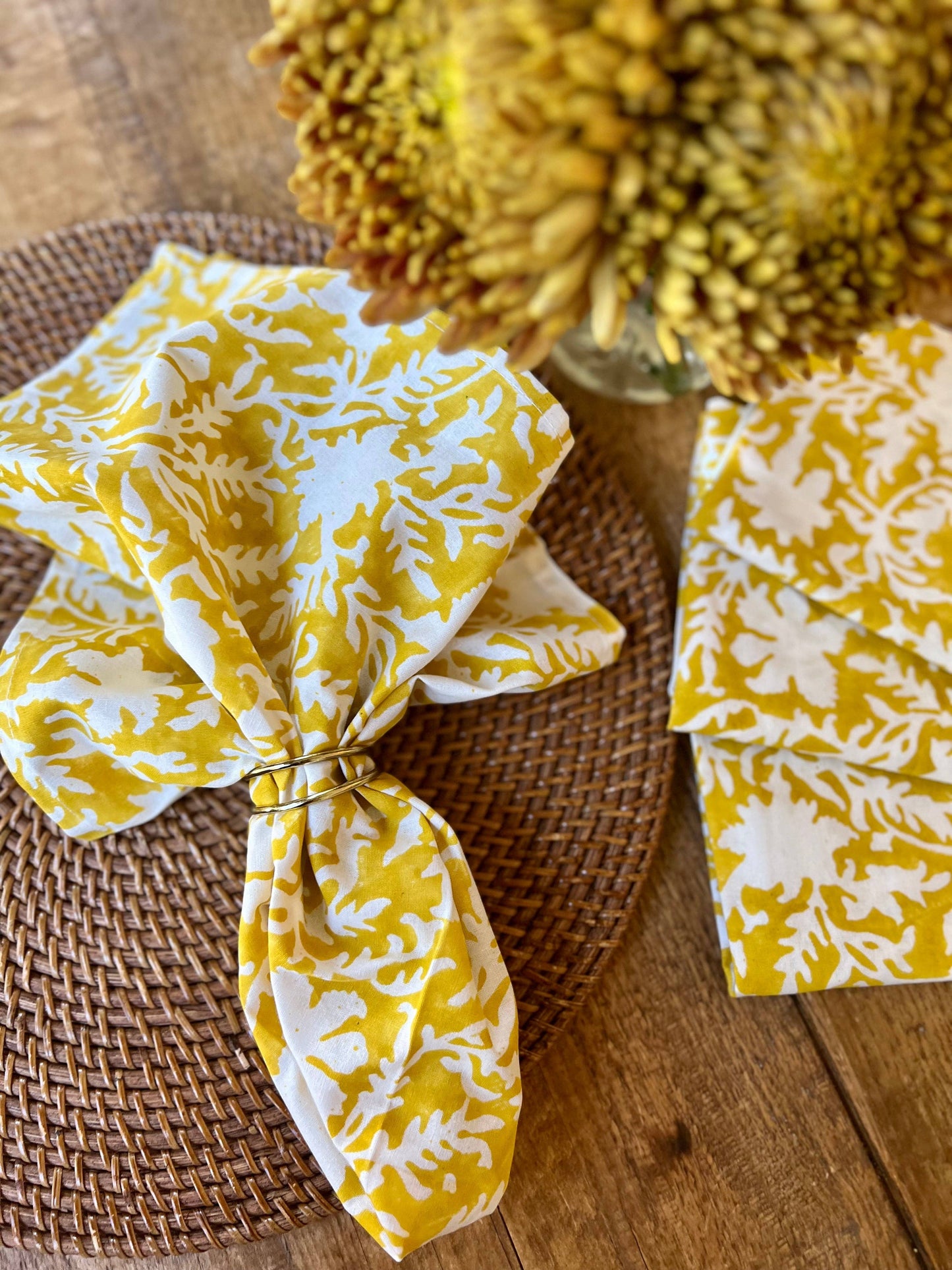 Pressed Florals in Marigold Yellow - s/o 4