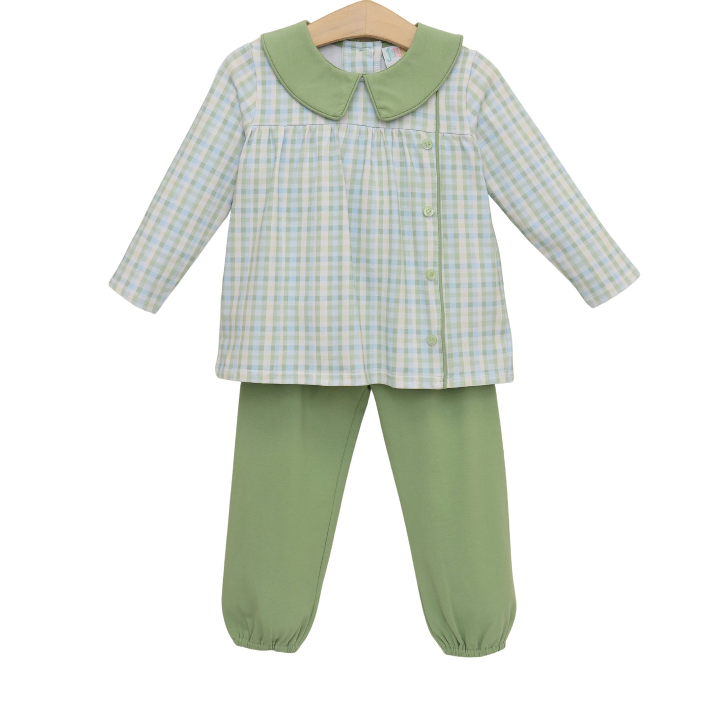 Jellybean Basin Plaid Liam Bubble Pant Set