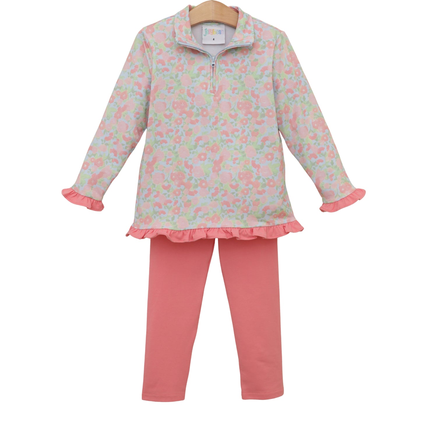 Jellybean Cottage Blooms Elise Ruffle Pullover Set