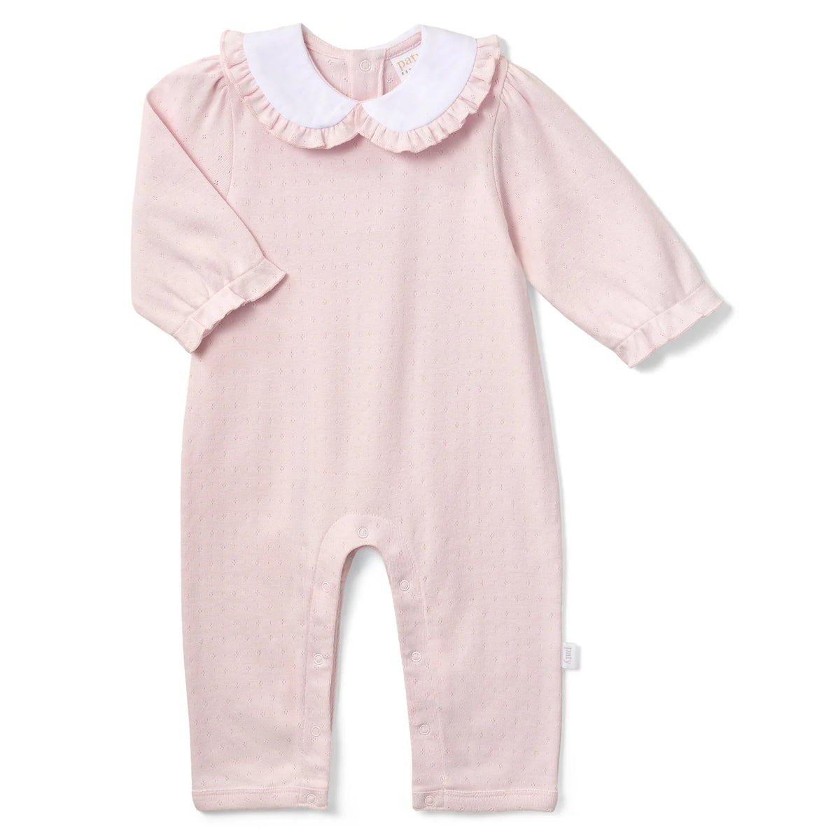 Paty Organic Cotton Pointelle Romper with Collar - Nov (anytime in Nov) TAT
