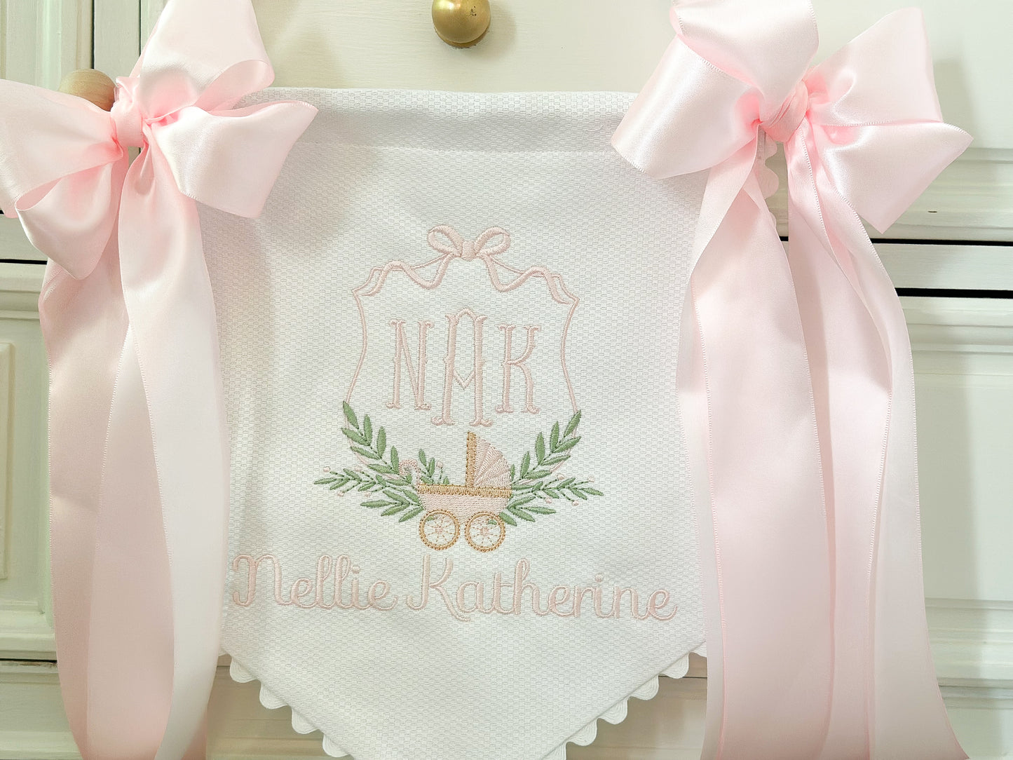 Cotton Pique Banner and Hanging Set (Scalloped or Plain)