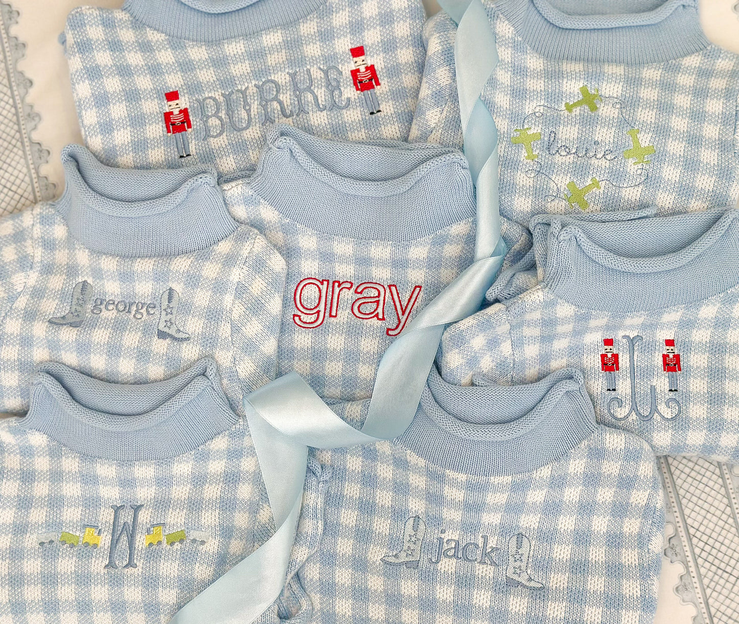 Gingham Rollneck Sweaters - late Oct TAT