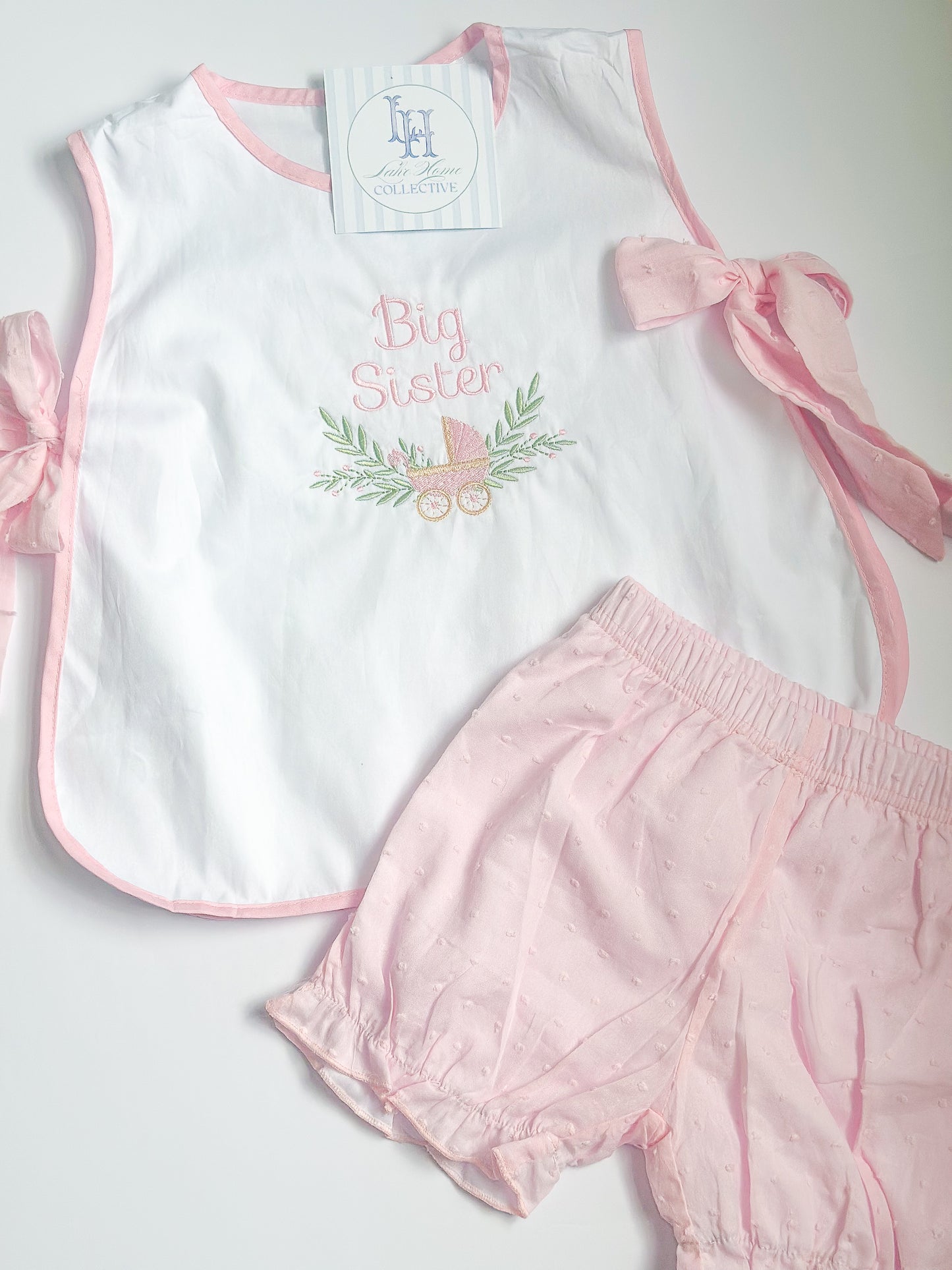 Pink Swiss Dot Apron Set