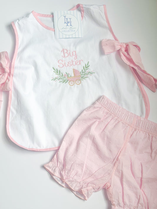 Pink Swiss Dot Apron Set