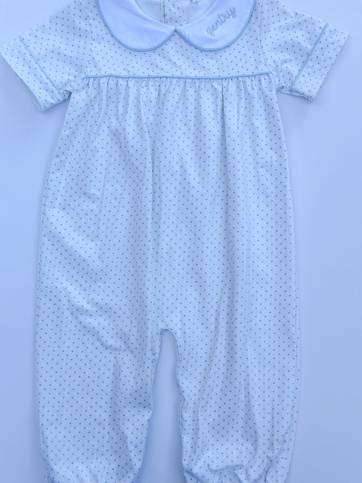 LHC Gentry Blue Bitty Dot Romper