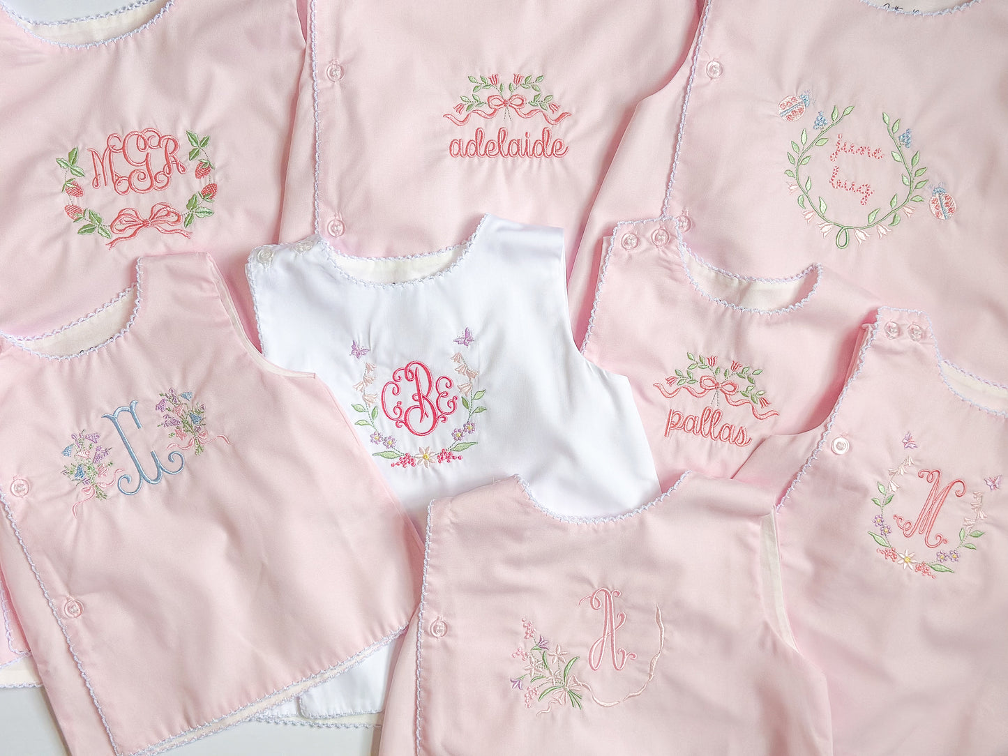 Picot Trim Diaper Set