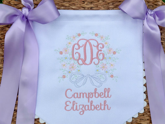 Cotton Pique Banner and Hanging Set (Scalloped or Plain)