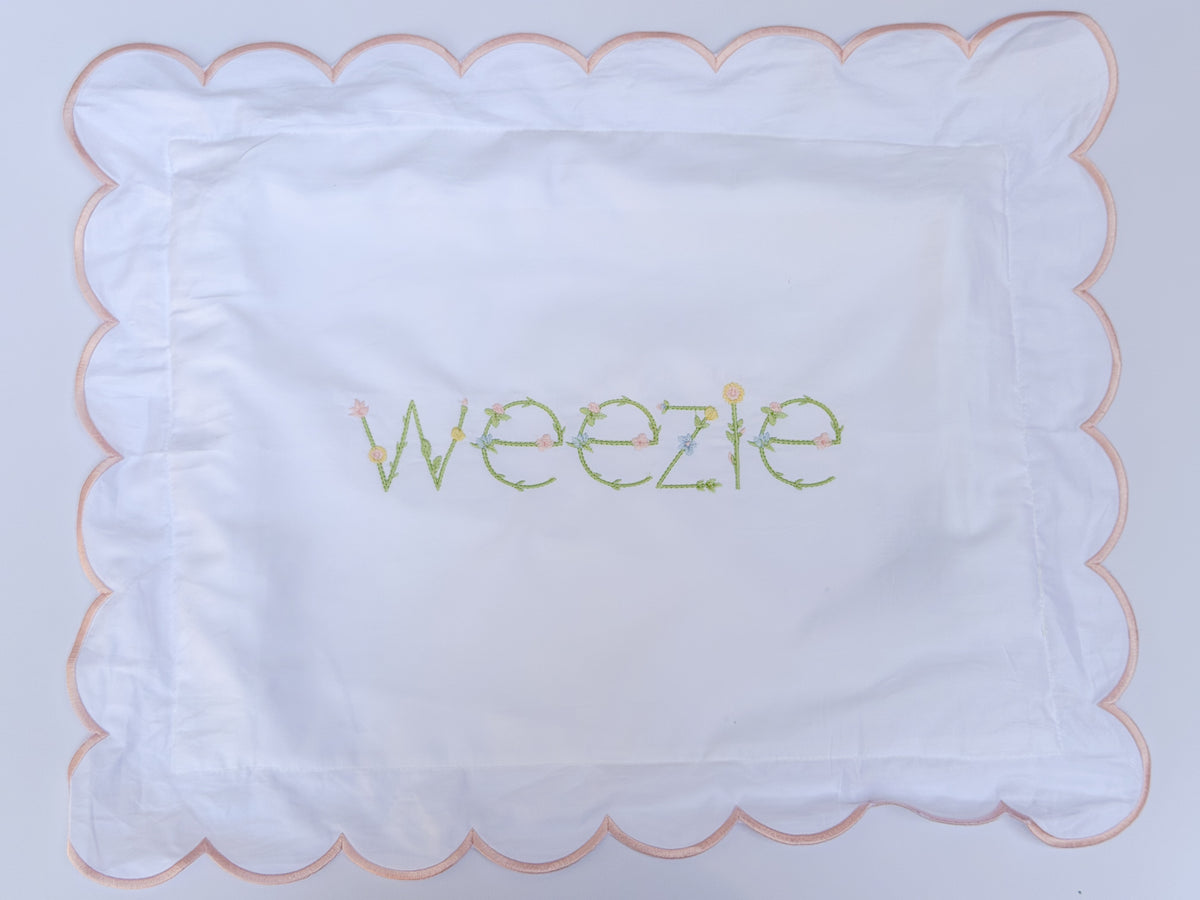 Scallop or Straight Edge Piped Pillowcase