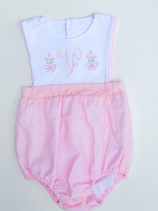 LHC Pink Swiss Dot with Ric Rac Trim