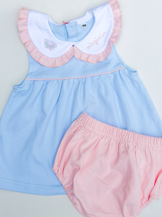 LHC Pink and Blue Knit Diaper Set