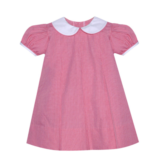 Girls Collared Micro Check Dress