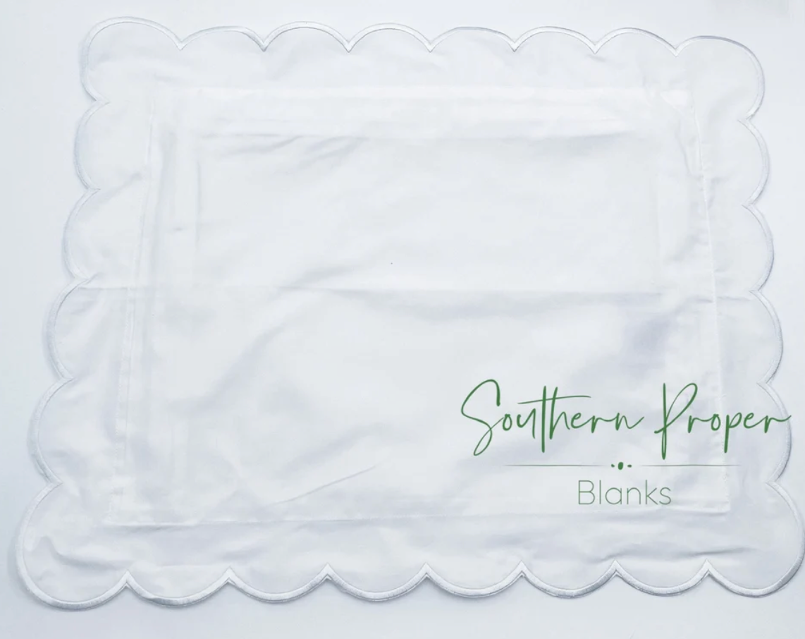 Scallop or Straight Edge Piped Pillowcase