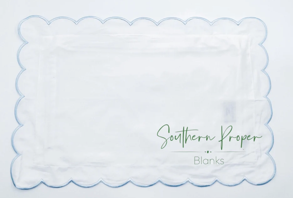 Scallop or Straight Edge Piped Pillowcase