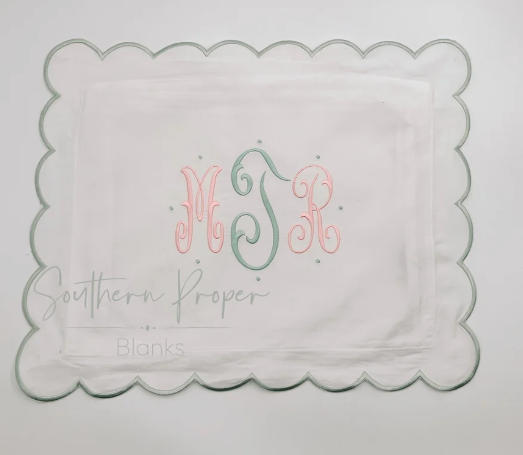 Scallop or Straight Edge Piped Pillowcase